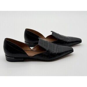 Franco Sarto Artisan Croc Embossed Pointed Toe Loafer Women Sz 7.5